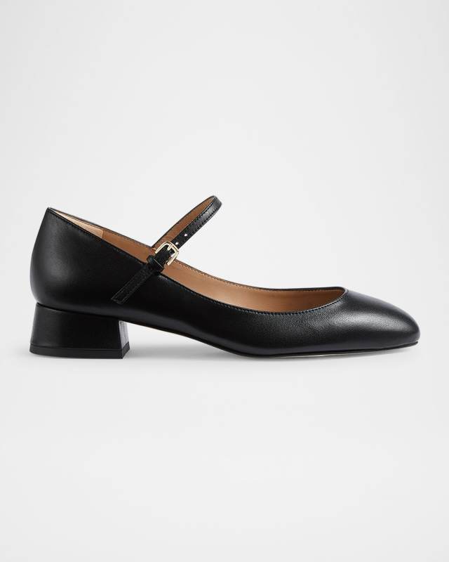 Beatrix Leather Mary Jane Ballerina Pumps
